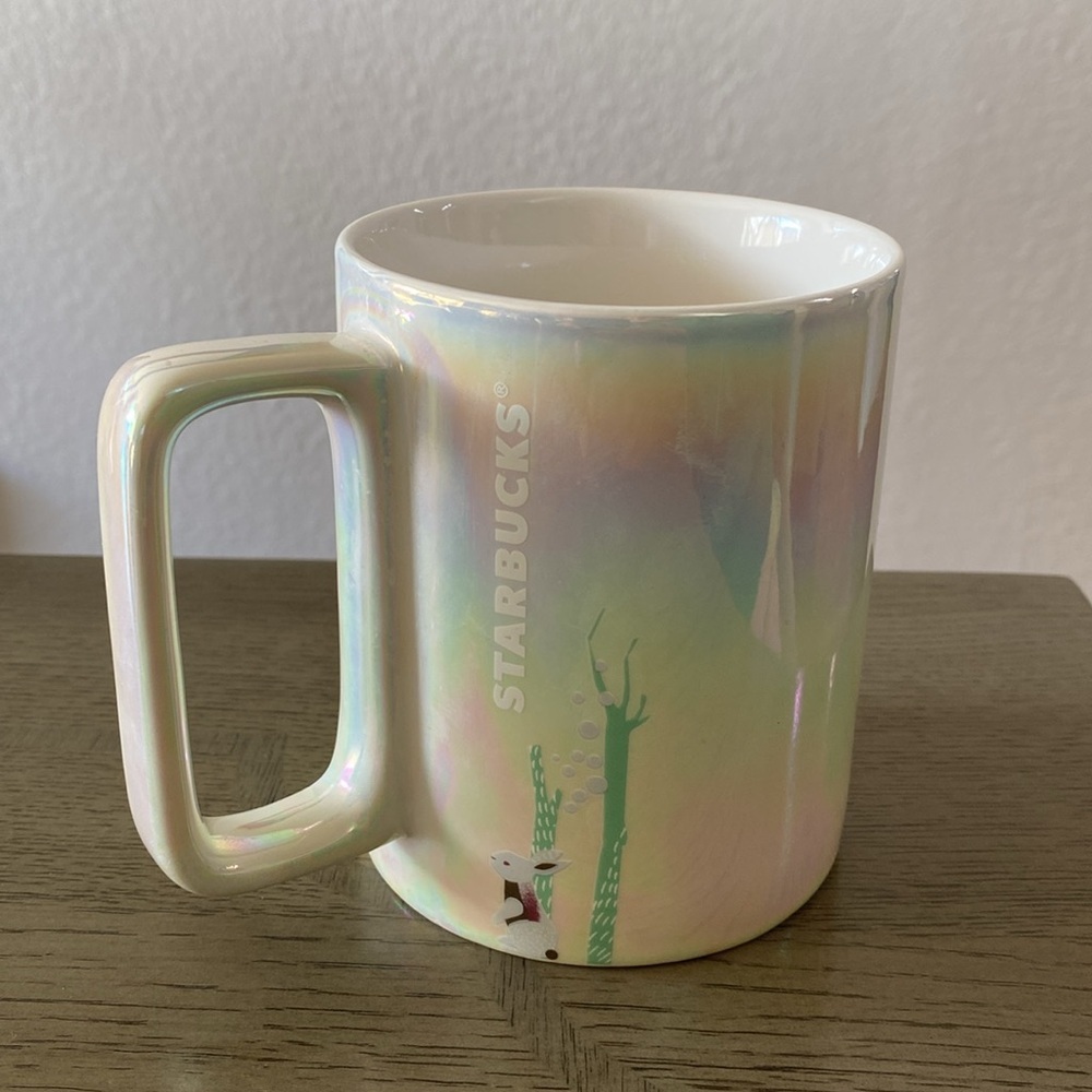 Starbucks Iridescent Deer Forest Christmas Holiday Ceramic Coffee Tea Mug 14 oz - Picture 3 of 7